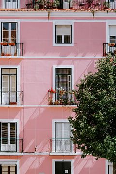 Roze huis in Lissabon