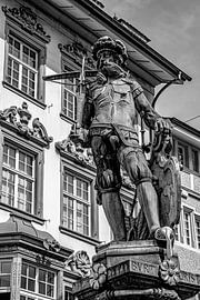 ZWART-WIT : ZWITSERLAND - TELLENBRUNNEN - WILHELM TELL van Photoart-Naegele