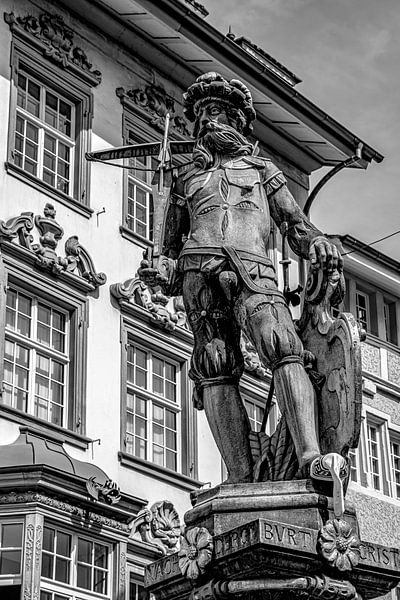 BLACK AND WHITE : SWITZERLAND - TELLENBRUNNEN - WILHELM TELL by Photoart-Naegele