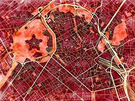 Karte von Lille centrum im stil 'Amber Autumn'