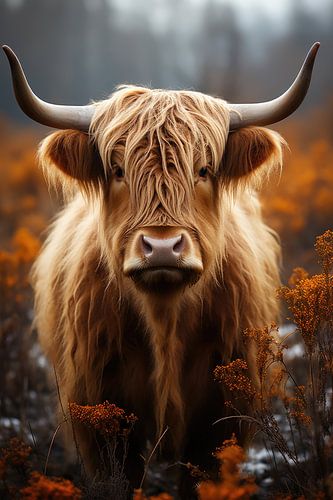 Art mural Highlander écossais sur Digitale Schilderijen