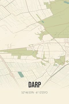 Vintage landkaart van Darp (Drenthe) van Rezona