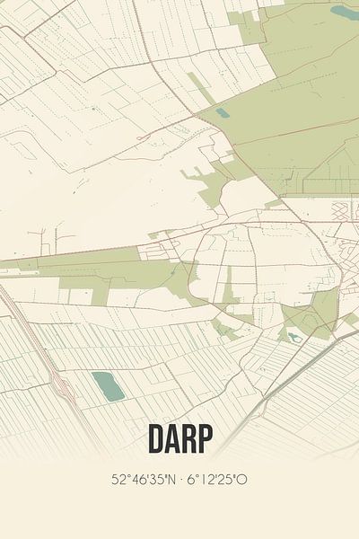 Carte ancienne de Darp (Drenthe) par Affiches de lieux