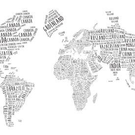 Niederländische typografische Weltkarte von WeltkartenShop