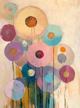 Vivid Abstract Flower Fields by Wonderful Art
