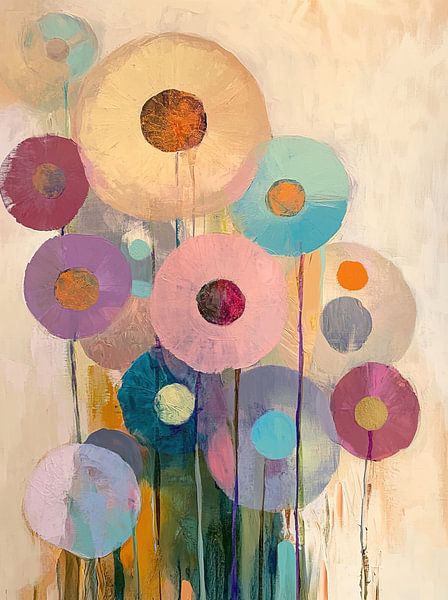 Vivid Abstract Flower Fields by Wonderful Art