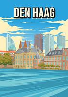 Den Haag Stadsgezicht Reisposter - Vintage Reclamestijl