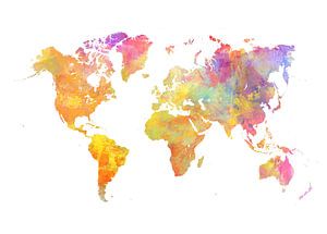 Wereldkaart 38 kleuren #kaart #Wereldkaart van JBJart Justyna Jaszke