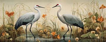 Natural Cranes by Blikvanger Schilderijen