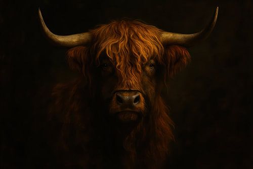 Hooglander met lange hoorns