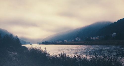 Panorama uitzicht op de Elbe in Bad Schandau