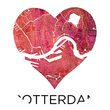 Liefde voor Rotterdam  |  Stadskaart in een hart van WereldkaartenShop