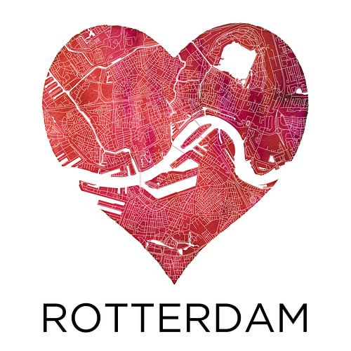 Liebe zu Rotterdam | Stadtplan im Herzen