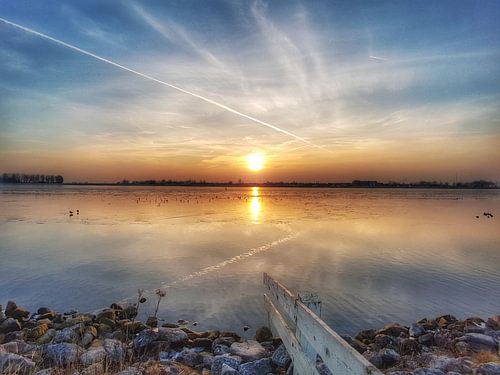 Zonsondergang in de polder
