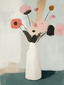 Modernes Stillleben mit Blumen von Japandi Art Studio