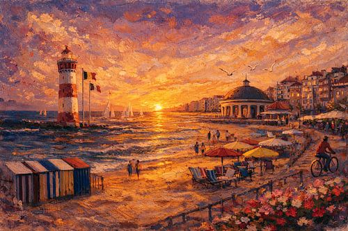 Knokke, België een impressionistisch schilderij.