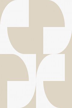 Moderne abstracte minimalistische geometrische vormen in beige en wit 5 van Dina Dankers