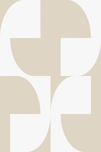 Moderne abstracte minimalistische geometrische vormen in beige en wit 5