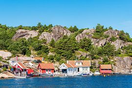 Houses on the archipelago island of Kapelløya in Norway