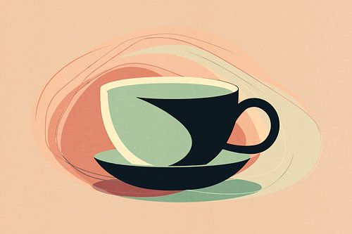 Kaffeetasse in Pastell