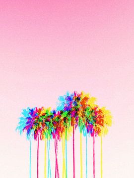 Verlichte palmbomen in neon van Kim Karol / Ohkimiko