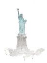 Watercolor Statue of Liberty by Kirtah Designs thumbnail