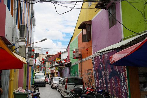 Rue colorée en Asie