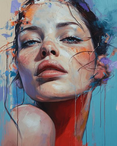 Modern en kleurrijk geïllustreerd portret