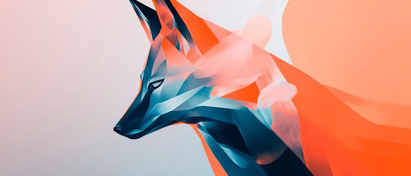 Fuchsprofil in sanften Farben – Abstrakt von Poster Art Shop