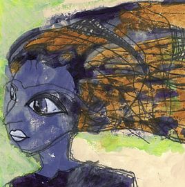 Haare einer Frau im Wind von Sofie