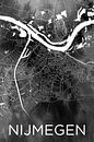 Nijmegen | Stadskaart op zwarte aquarel van WereldkaartenShop thumbnail