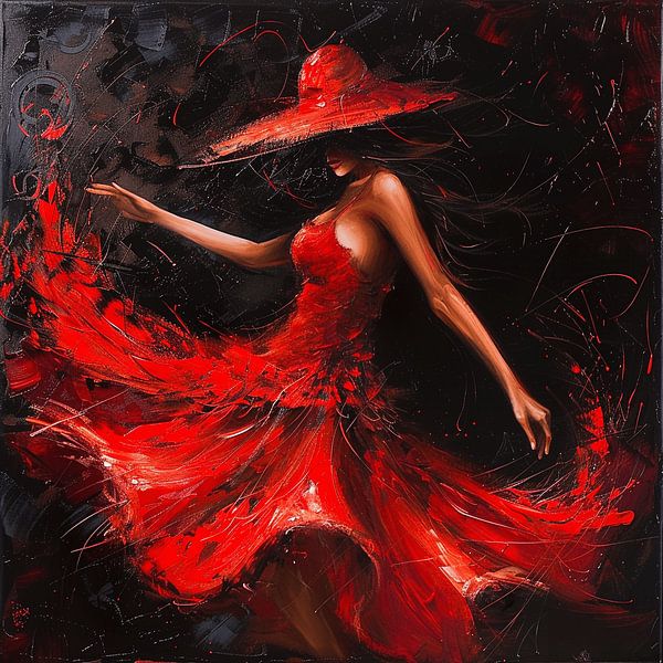 Lady in Red - A Dance of Desire and Enchantment by Karina Brouwer