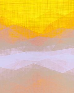 Morning Mist een moderne pop-art expressionist in geel