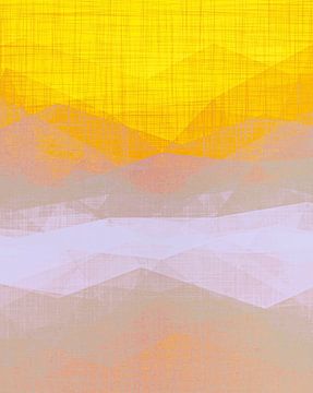 Morning Mist een moderne pop-art expressionist in geel van FRESH Fine Art