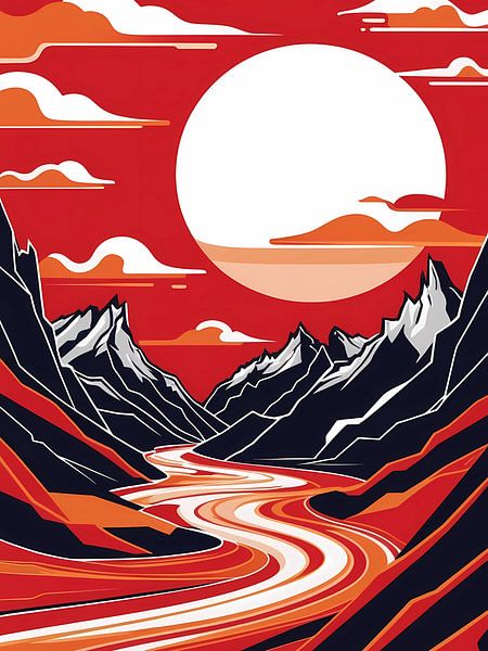 Crimson River Valley von Artistic