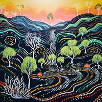 Landschap Aboriginal Schilderen