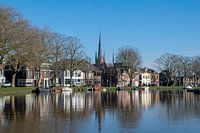 Stadsgezicht op Woerden vanaf de Singel bij de Prins Hendrikkade