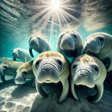 Groep zeekoeien van Eric Nagel