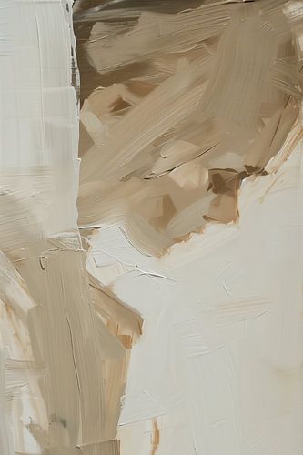 Composition abstraite de mouvements et de textures dans les tons de terre