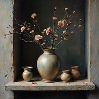 Vase mit Blütenzweig