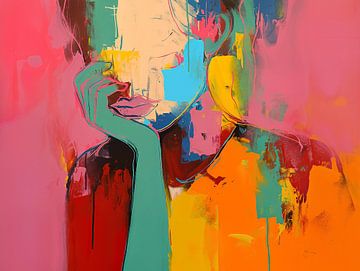 Portret van Abstract Schilderij