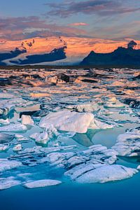 Sonnenaufgang Jökulsárlón, Island