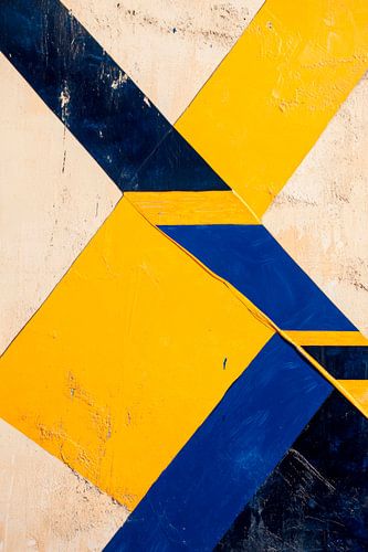 Geometrische harmonie in blauw en geel