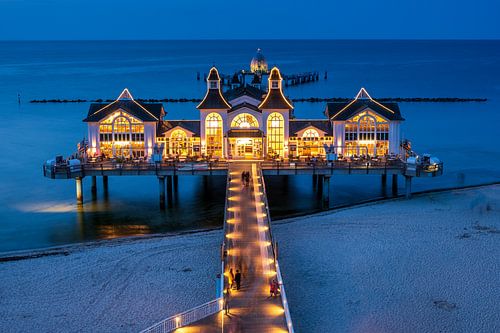 The pier or sea bridge in the Baltic Sea at Sellin on the island of Rügen
