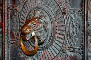 Deurknop met leeuw - Sacré-Coeur - Parijs van Karel Frielink