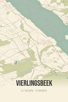 Vintage map of Vierlingsbeek (North Brabant) by Rezona