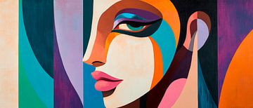 Colour play of the soul - portrait art face of colours - by Poster Art Shop