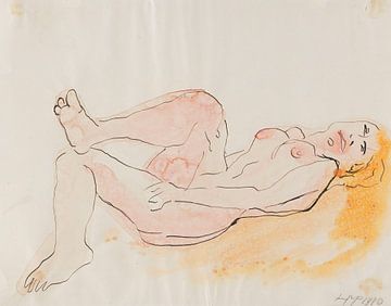 Max Pechstein, Liegender weiblicher Akt, 1910