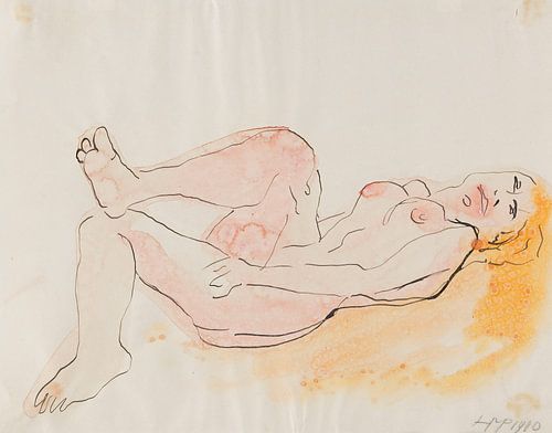 Max Pechstein, Liggend vrouwelijk naakt, 1910