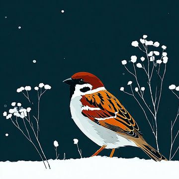 The Sparrow as Winter Guardian by Karina Brouwer